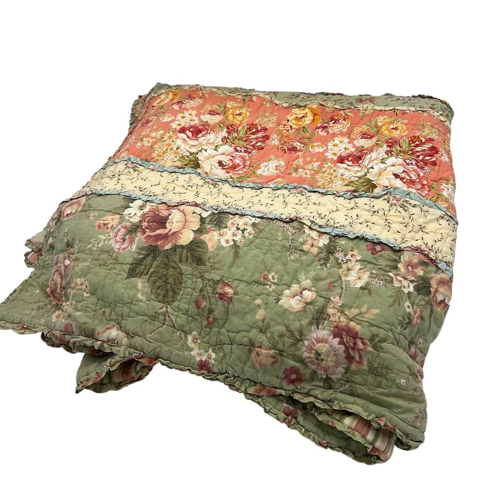 C&F Home Garden Dream Shabby Chic Cottagecore Quilt 100% Cotton Queen Ruffle